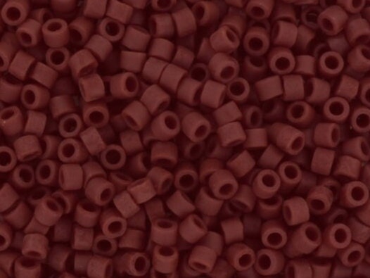 Miyuki Delica beads opaque matte currant, 5g 11/0 DB1584, cylindrical beads, matte brown Miyuki beads, color DB 1584, Miyuki matte dark red