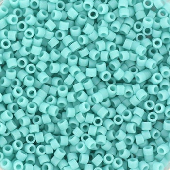 Miyuki Delica beads opaque matte sea opal, 5g 11/0 DB1586, cylindrical beads, matte turquoise green Miyuki beads, color DB 1586