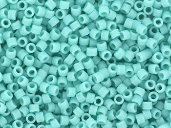 Miyuki Delica beads opaque matte sea opal, 5g 11/0 DB1586, cylindrical beads, matte turquoise green Miyuki beads, color DB 1586