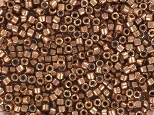 Miyuki Delica beads duracoat galvanized rose champagne, 5g 11/0 DB 2504, Miyuki Delica light brown, metallic gold, japanese beads, Seed bead