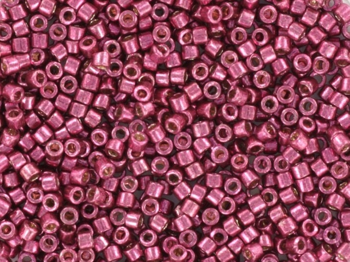 Miyuki Delica beads duracoat galvanized magenta, 5g 11/0 DB 1849, Miyuki Delica purple, metallic pink, japanese beads, Seed beads