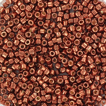 Miyuki Delica beads duracoat galvanized dark berry, 5g 11/0 DB 1842, Miyuki Delica copper, metallic red, japanese beads, Seed beads