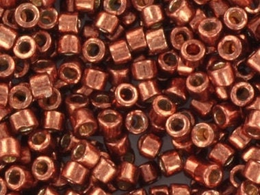 Miyuki Delica beads duracoat galvanized dark berry, 5g 11/0 DB 1842, Miyuki Delica copper, metallic red, japanese beads, Seed beads