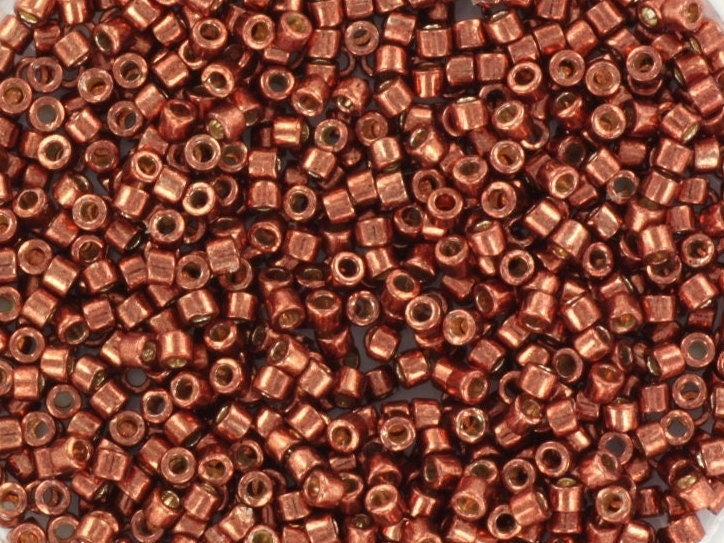 Miyuki Delica beads duracoat galvanized dark berry, 5g 11/0 DB 1842, Miyuki Delica copper, metallic red, japanese beads, Seed beads