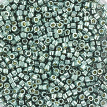 Miyuki Delica beads duracoat galvanized dark sea foam, 5g 11/0 DB 1846, Miyuki Delica light blue, metallic blue, japanese beads, Seed beads