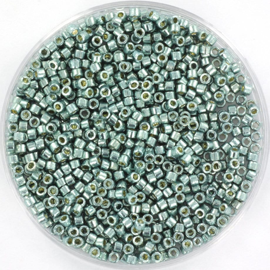 Miyuki Delica beads duracoat galvanized dark sea foam, 5g 11/0 DB 1846, Miyuki Delica light blue, metallic blue, japanese beads, Seed beads