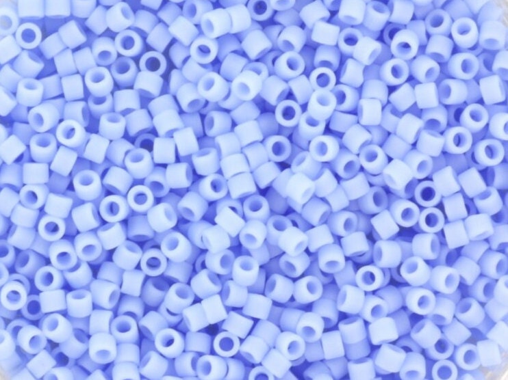 Miyuki Delica beads opaque matte agate blue, 5g 11/0 DB1587, cylindrical beads, matte light blue Miyuki beads, color DB 1587, pastel blue