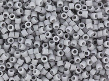 Miyuki Delica beads opaque matte ghost gray, 5g 11/0 DB1589, cylindrical beads, matte light gray Miyuki beads, color DB 1589