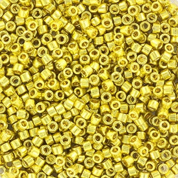 Miyuki Delica beads duracoat galvanized zest, 5g 11/0 DB 1835, Miyuki Delica yellow, metallic yellow, japanese beads, Seed beads