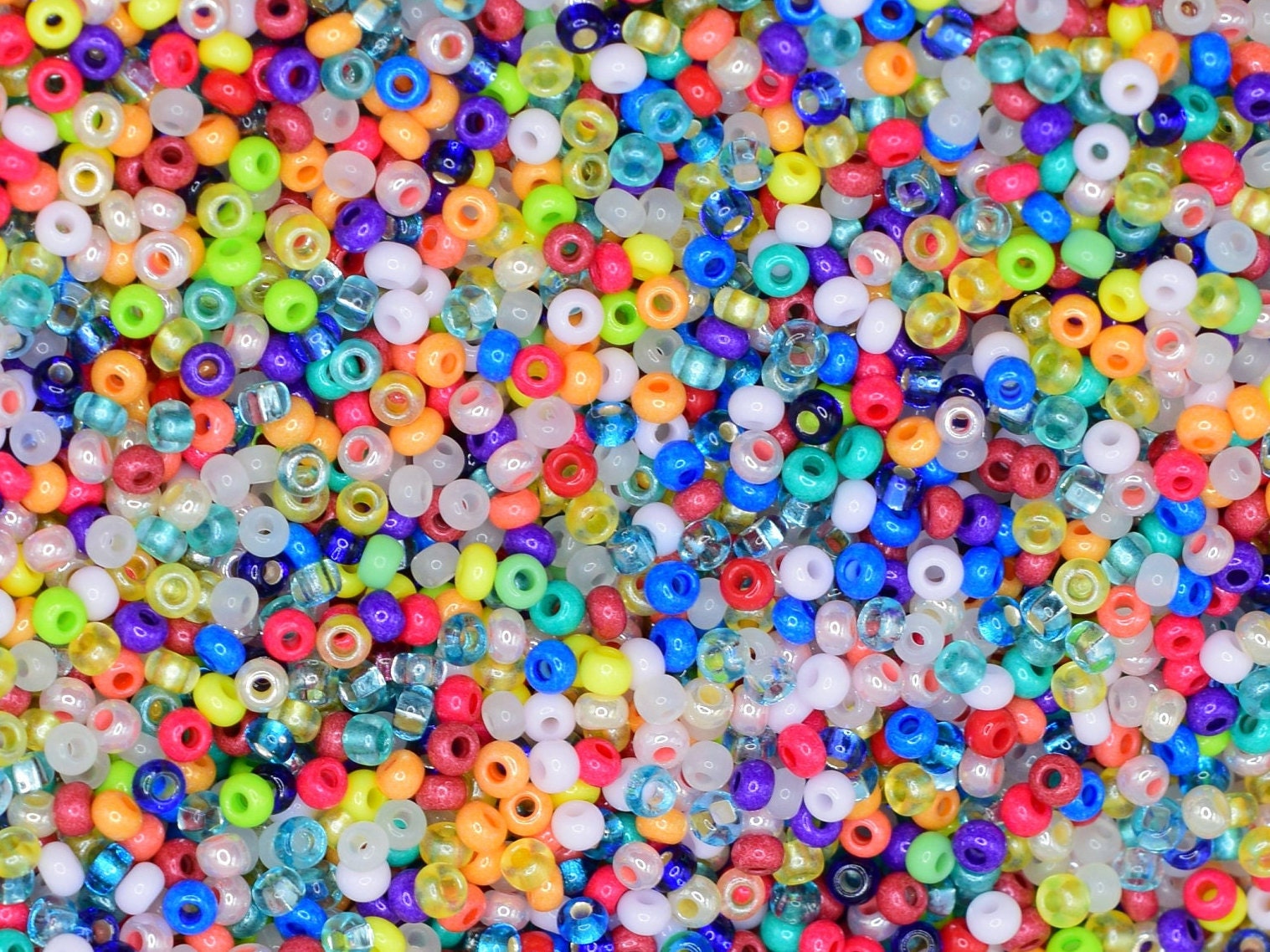 Preciosa Ornela rainbow bead mix 20g, size 10/0 colorful seed beads, colorful rocailles, Czech glass beads, bead soup, opaque beads