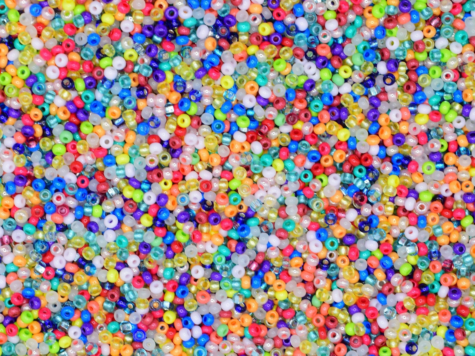 Preciosa Ornela rainbow bead mix 20g, size 10/0 colorful seed beads, colorful rocailles, Czech glass beads, bead soup, opaque beads