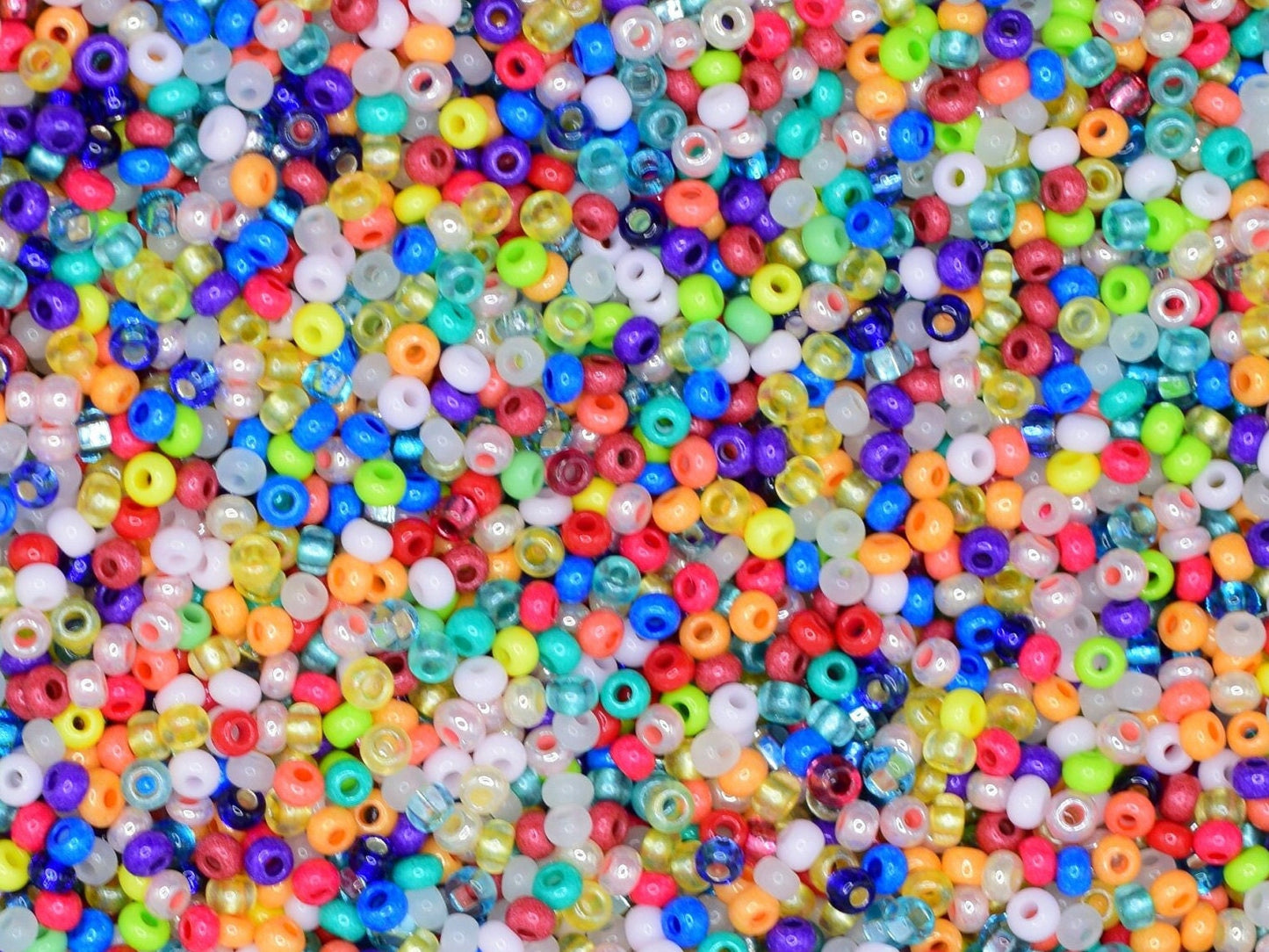 Preciosa Ornela rainbow bead mix 20g, size 10/0 colorful seed beads, colorful rocailles, Czech glass beads, bead soup, opaque beads