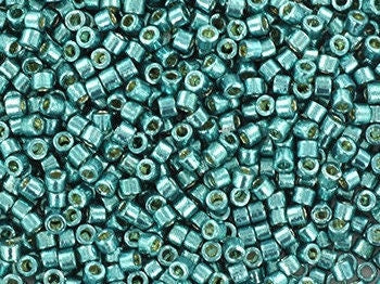 Miyuki Delica beads duracoat galvanized sea foam, 5g 11/0 DB 1847, Miyuki Delica teal, metallic blue, japanese beads, Seed beads