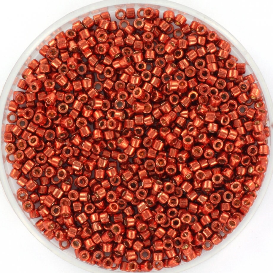 Miyuki Delica beads duracoat galvanized berry, 5g 11/0 DB 1838, Miyuki Delica red, metallic red, japanese beads, Seed beads