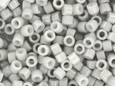 Miyuki Delica beads opaque light smoke, 5g 11/0 DB 1498, cylindrical beads, 1.6mm beads, light gray beads, Miyuki opaque pale gray DB1498