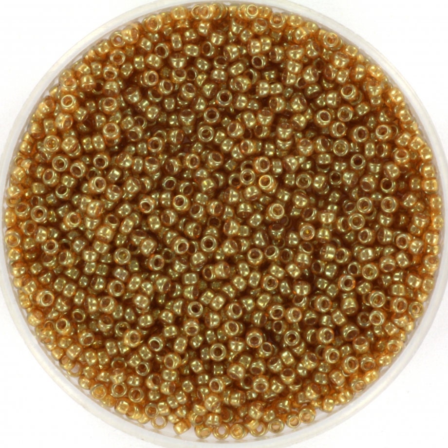 10g Miyuki seed beads 15/0, ceylon translucent spice 2372, japanese beads, translucent brown rocailles, Miyuki gold brown