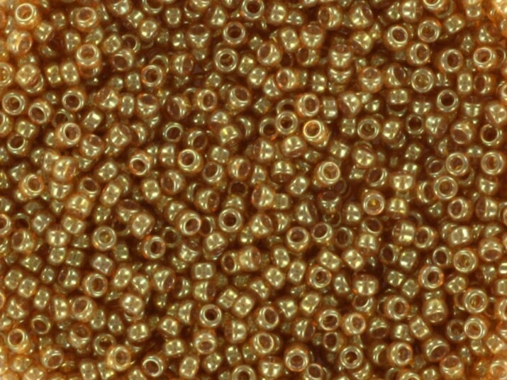 10g Miyuki seed beads 15/0, ceylon translucent spice 2372, japanese beads, translucent brown rocailles, Miyuki gold brown