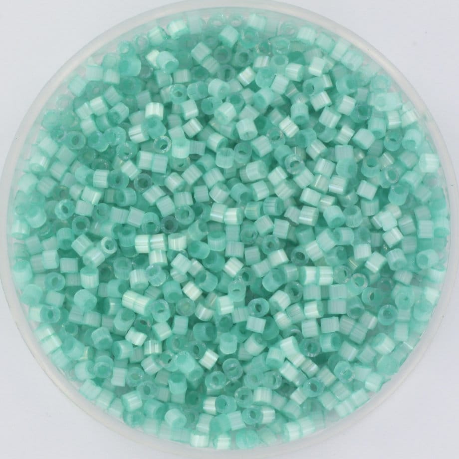 Miyuki Delica beads silk satin dyed light aqua green color DB1812, 5g size 11/0, japanese beads, Miyuki color DB-1812, cylindrical beads