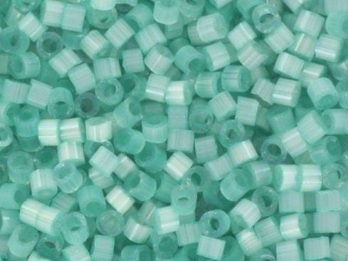 Miyuki Delica beads silk satin dyed light aqua green color DB1812, 5g size 11/0, japanese beads, Miyuki color DB-1812, cylindrical beads