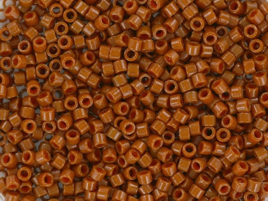 Miyuki Delica beads duracoat opaque dyed sienna color DB2109, 5g size 11/0, Miyuki color DB-2109 light brown, cylindrical beads