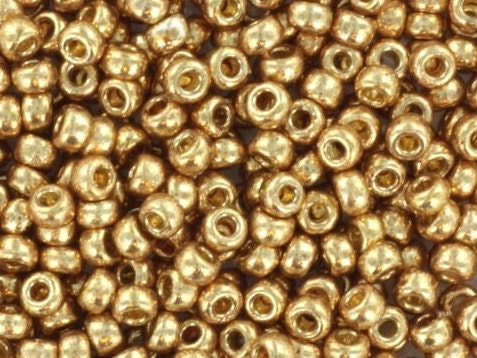 10g Miyuki seed beads duracoat galvanized champagne, size 11/0 4204, japanese beads, round beads, small gold beads