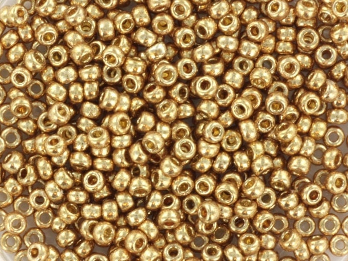 10g Miyuki seed beads duracoat galvanized champagne, size 11/0 4204, japanese beads, round beads, small gold beads