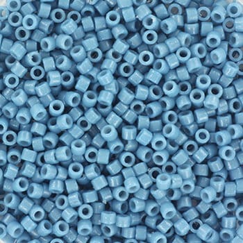 Miyuki Delica beads duracoat opaque dyed bayberry blue, 5g 11/0 color DB 2132, cylindrical beads, Miyuki opaque blue DB2132, Delicas blue