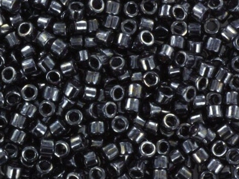 Miyuki Delica beads opaque gunmetal black, 5g 11/0 color DB0001, beads for jewelry making, japanese beads, cylindrical beads, seed beads