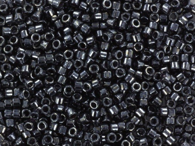 Miyuki Delica beads opaque gunmetal black, 5g 11/0 color DB0001, beads for jewelry making, japanese beads, cylindrical beads, seed beads