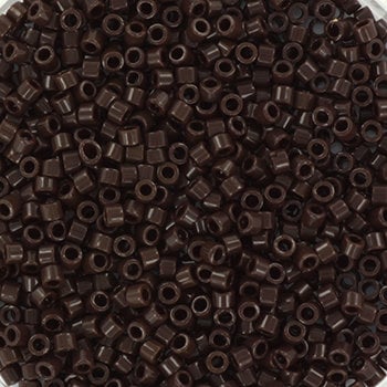 Miyuki Delica beads opaque chocolate, 5g 11/0 DB734, cylindrical beads, Miyuki opaque brown, color DB 734 dark brown