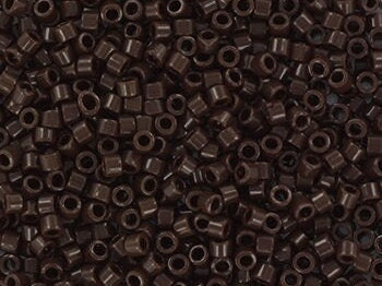 Miyuki Delica beads opaque chocolate, 5g 11/0 DB734, cylindrical beads, Miyuki opaque brown, color DB 734 dark brown