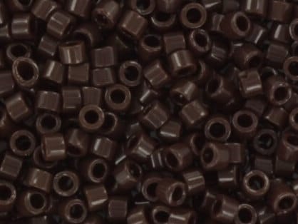 Miyuki Delica beads opaque chocolate, 5g 11/0 DB734, cylindrical beads, Miyuki opaque brown, color DB 734 dark brown