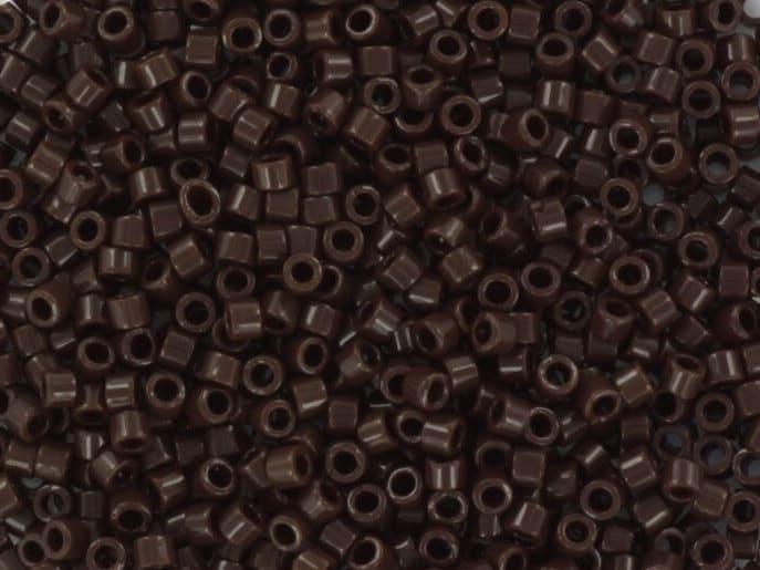 Miyuki Delica beads opaque chocolate, 5g 11/0 DB734, cylindrical beads, Miyuki opaque brown, color DB 734 dark brown