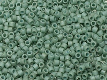 Miyuki Delica beads opaque matte luster sea foam, 5g 11/0 DB0374, cylindrical beads, 1.6mm beads, light green Miyuki, color DB 374