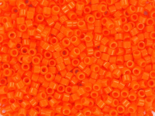 Miyuki Delica beads opaque orange, 5g 11/0 DB722, cylindrical beads, opaque orange Miyuki, color DB 722, Delica orange