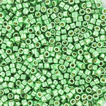 Miyuki Delica beads duracoat galvanized dark mint green, 5g 11/0 DB 1844, Miyuki Delica green, metallic green, japanese beads, Seed beads