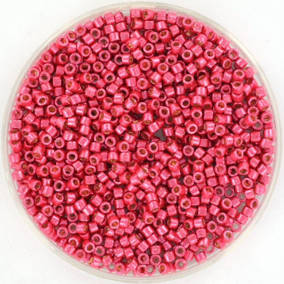 Miyuki Delica beads duracoat galvanized light cranberry, 5g 11/0 DB 1841, Miyuki Delica pink, metallic pink, japanese beads, Seed beads