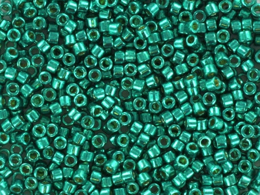 Miyuki Delica beads duracoat galvanized dark aqua green, 5g 11/0 DB 2506, Miyuki Delica teal, metallic green, japanese beads, Seed beads