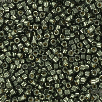 Miyuki Delica beads duracoat galvanized steel green, 5g 11/0 DB 2512, Miyuki Delica dark green, metallic green, japanese beads, Seed beads