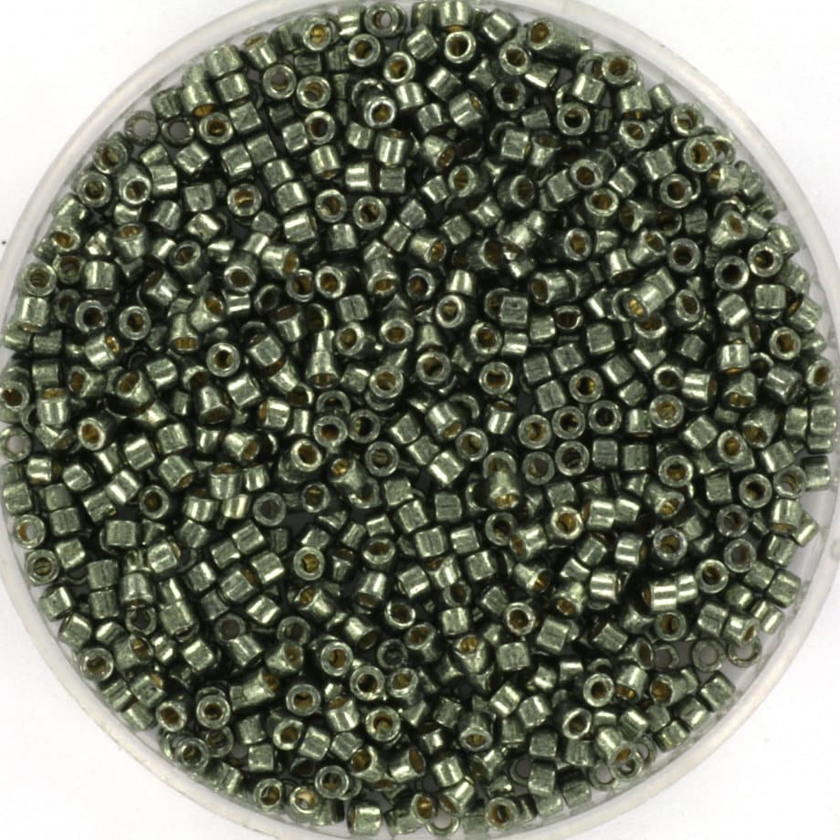 Miyuki Delica beads duracoat galvanized steel green, 5g 11/0 DB 2512, Miyuki Delica dark green, metallic green, japanese beads, Seed beads