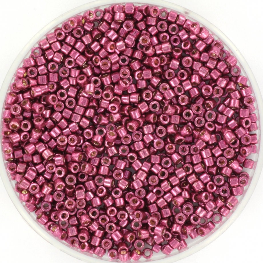 Miyuki Delica beads duracoat galvanized magenta, 5g 11/0 DB 1849, Miyuki Delica purple, metallic pink, japanese beads, Seed beads