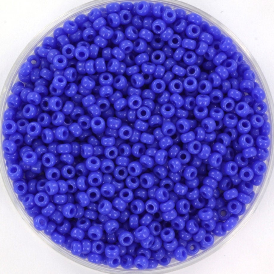 Miyuki seed beads 11/0, Opaque blue 417, 10g japanese beads, opaque blue beads, size 2mm, dark blue beads, Miyuki blue