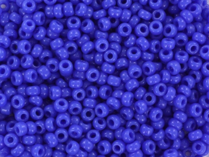 Miyuki seed beads 11/0, Opaque blue 417, 10g japanese beads, opaque blue beads, size 2mm, dark blue beads, Miyuki blue