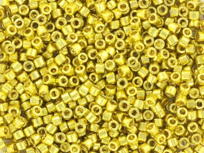 Miyuki Delica beads duracoat galvanized zest, 5g 11/0 DB 1835, Miyuki Delica yellow, metallic yellow, japanese beads, Seed beads