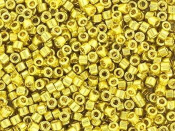 Miyuki Delica beads duracoat galvanized zest, 5g 11/0 DB 1835, Miyuki Delica yellow, metallic yellow, japanese beads, Seed beads