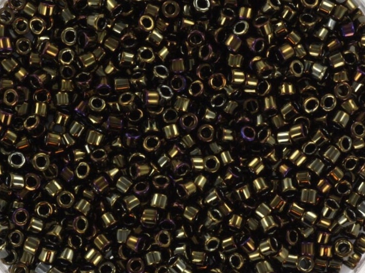 Miyuki Delica beads metallic iris brown, color DB 7, 5g size 11/0, japanese beads, Miyuki DB7, Miyuki cylindrical beads