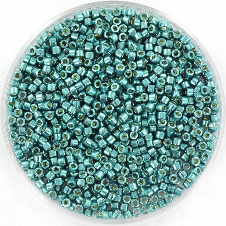 Miyuki Delica beads duracoat galvanized sea foam, 5g 11/0 DB 1847, Miyuki Delica teal, metallic blue, japanese beads, Seed beads