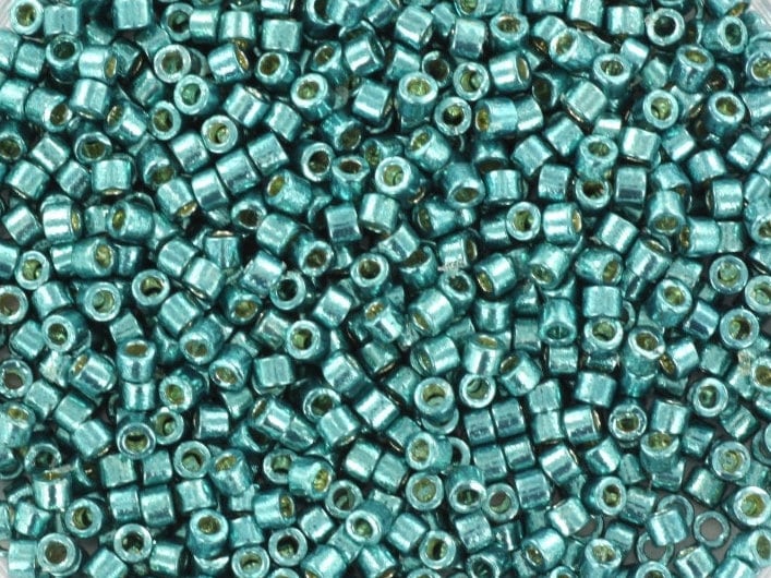 Miyuki Delica beads duracoat galvanized sea foam, 5g 11/0 DB 1847, Miyuki Delica teal, metallic blue, japanese beads, Seed beads