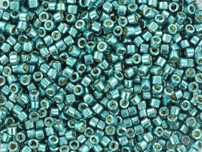 Miyuki Delica beads duracoat galvanized sea foam, 5g 11/0 DB 1847, Miyuki Delica teal, metallic blue, japanese beads, Seed beads