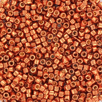 Miyuki Delica beads duracoat galvanized pink blush, 5g 11/0 DB 1837, Miyuki Delica copper, metallic orange, japanese beads, Seed beads